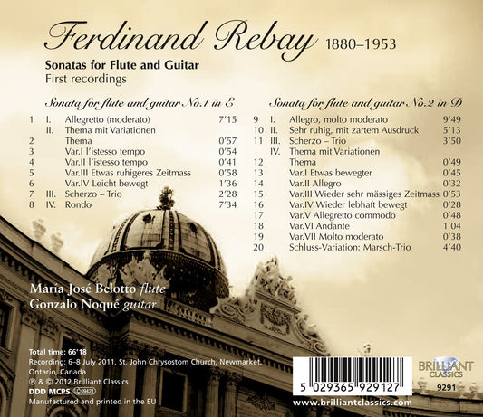 Rebay: Flute and Guitar Sonatas