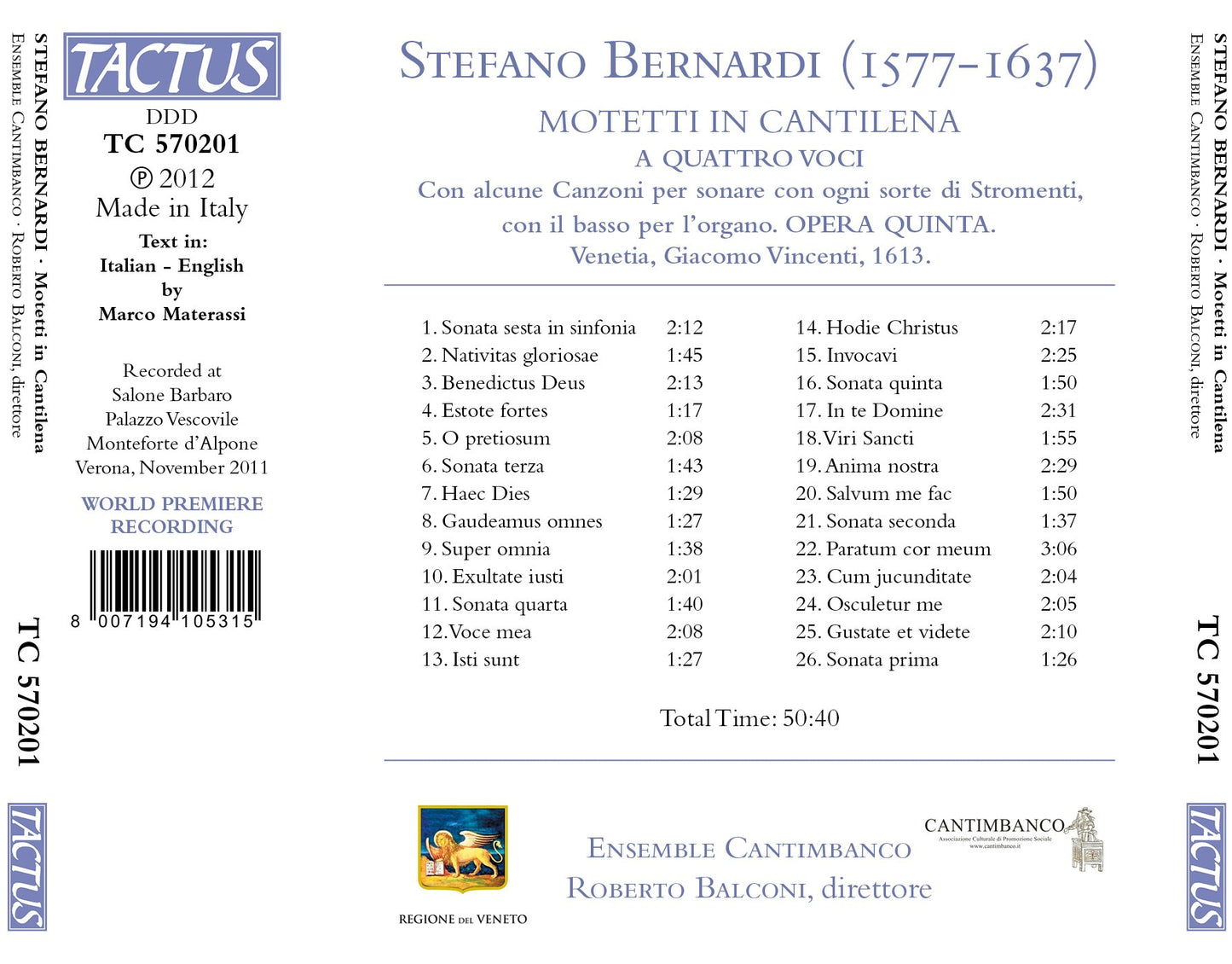 Bernardi: Motetti in cantilena