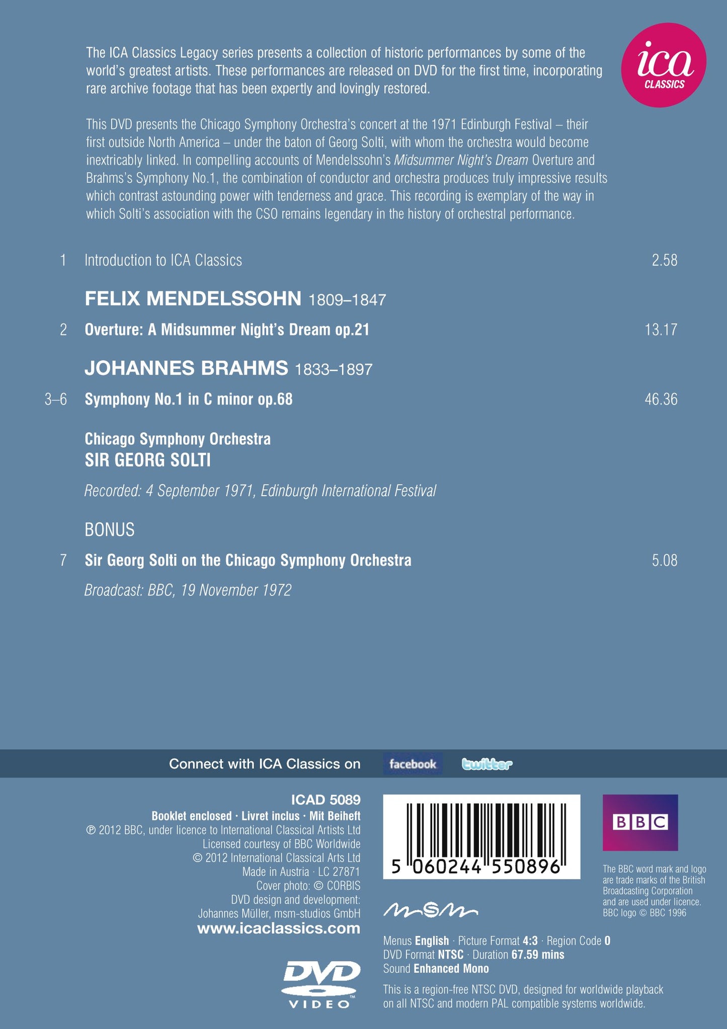Brahms: Symphony No. 1 - Mendelssohn: A Midsummer Night's Dr