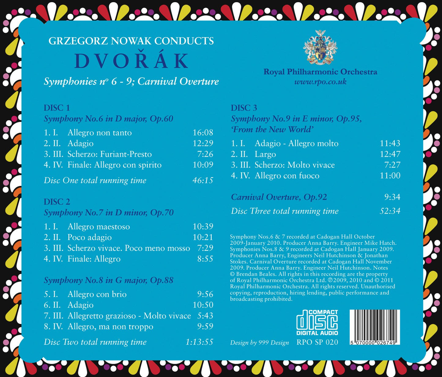 Dvorak: Symphonies Nos. 6-9
