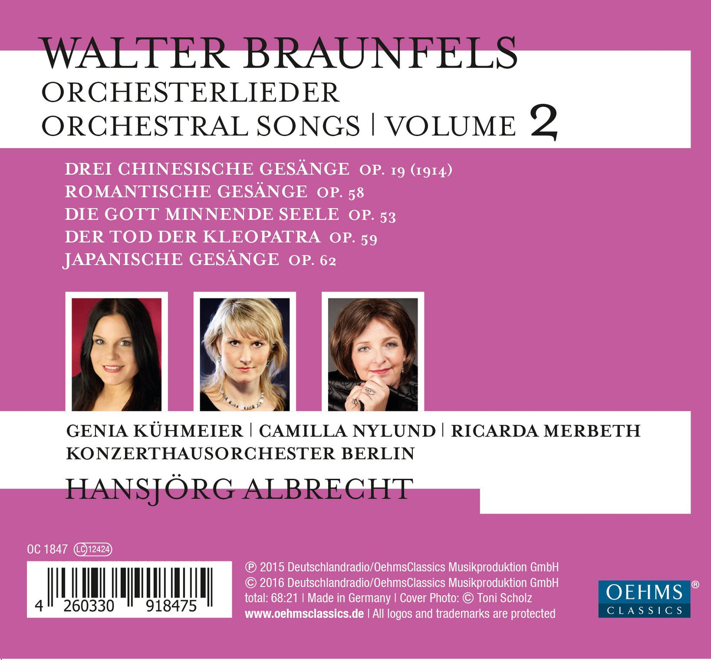Braunfels: Orchestral Songs, Vol. 2