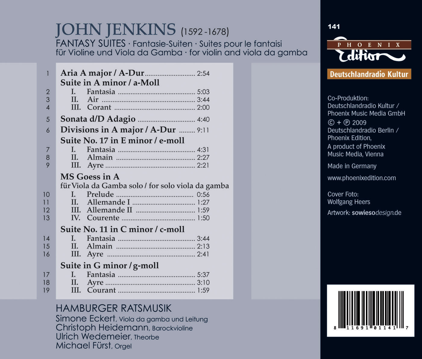 Jenkins, J.: Fantasia-Suites Eckert, Hamburger Ratsmusik