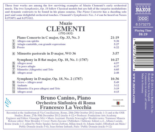 Clementi: Piano Concerto in C Major (1796) - Two Symphonies,