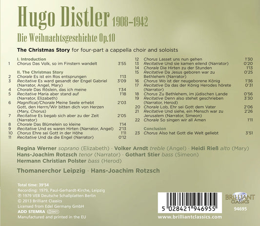 Distler: Die Weihnachtsgeschichte, Op. 10