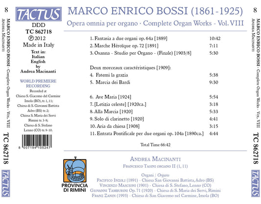 Bossi: Opera omnia per organo, Vol. 8