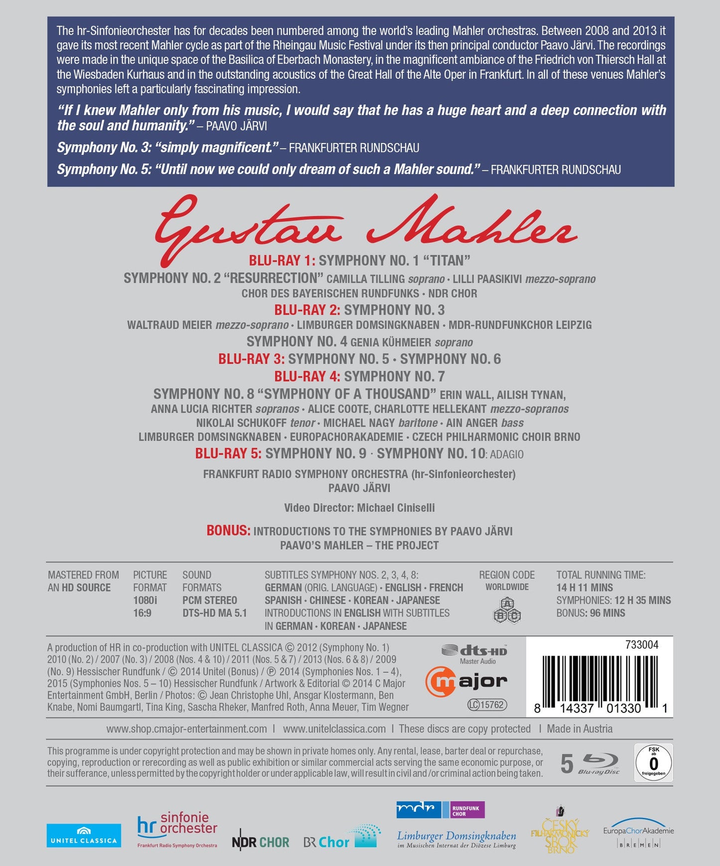 Mahler: The Complete Symphonies Camilla Tilling, Genia Kühmeier, Alice Coote, Nikolai Schukoff, Michael Nagy, Frankfurt Radio Sympho