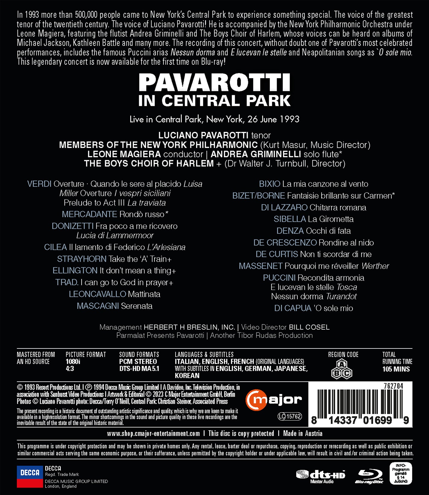 Pavarotti in Central Park / Luciano Pavarotti