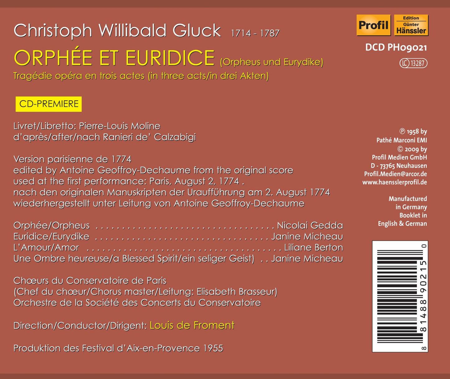 Gluck, C.W.: Orphee et Euridice
