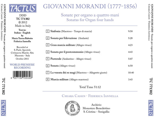 Morandi: Sonate per organo a Quattro mani