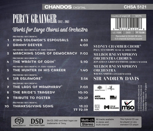 Grainger: Works for Large Chorus and Orchestra