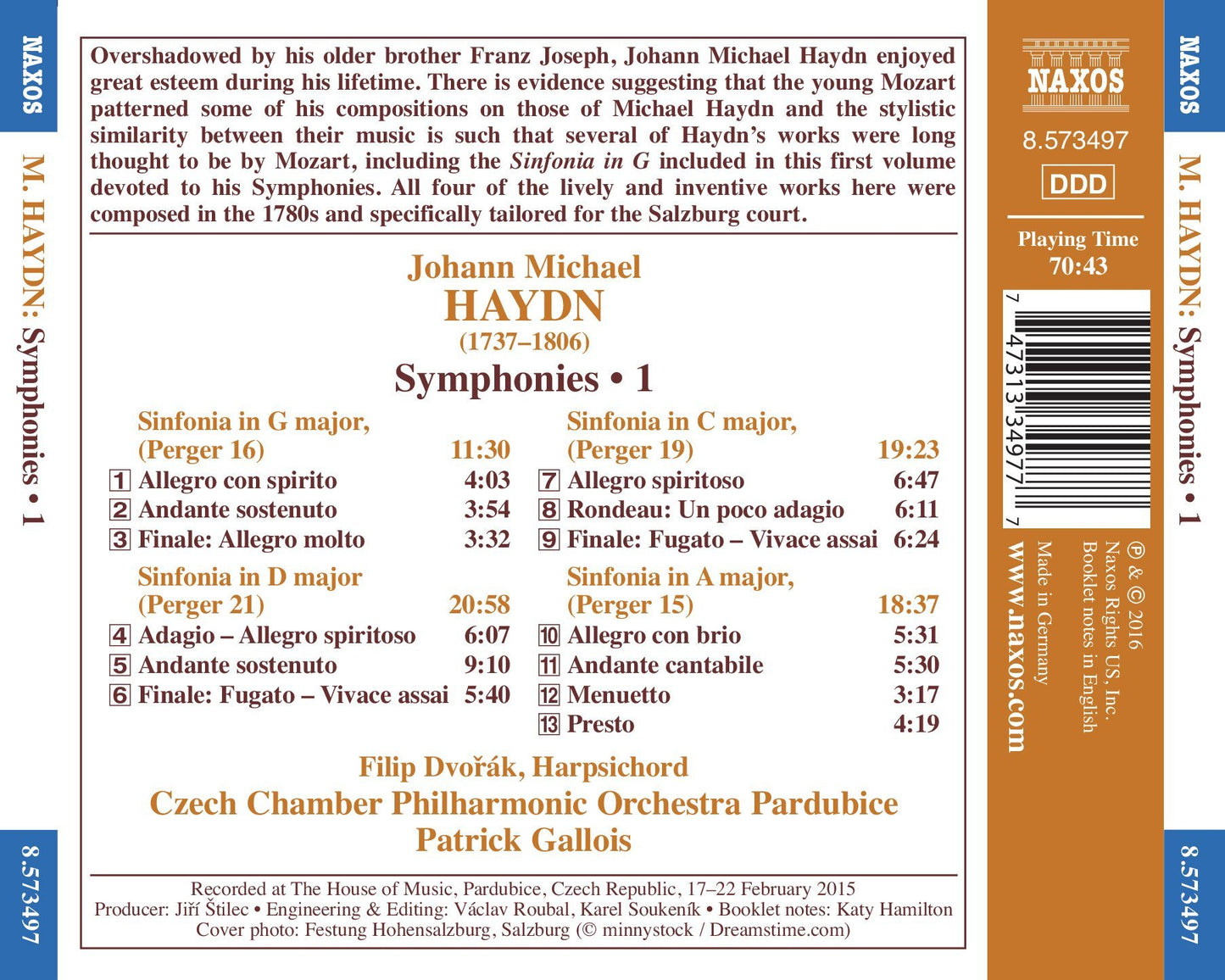 M. Haydn: Symphonies, Vol. 1