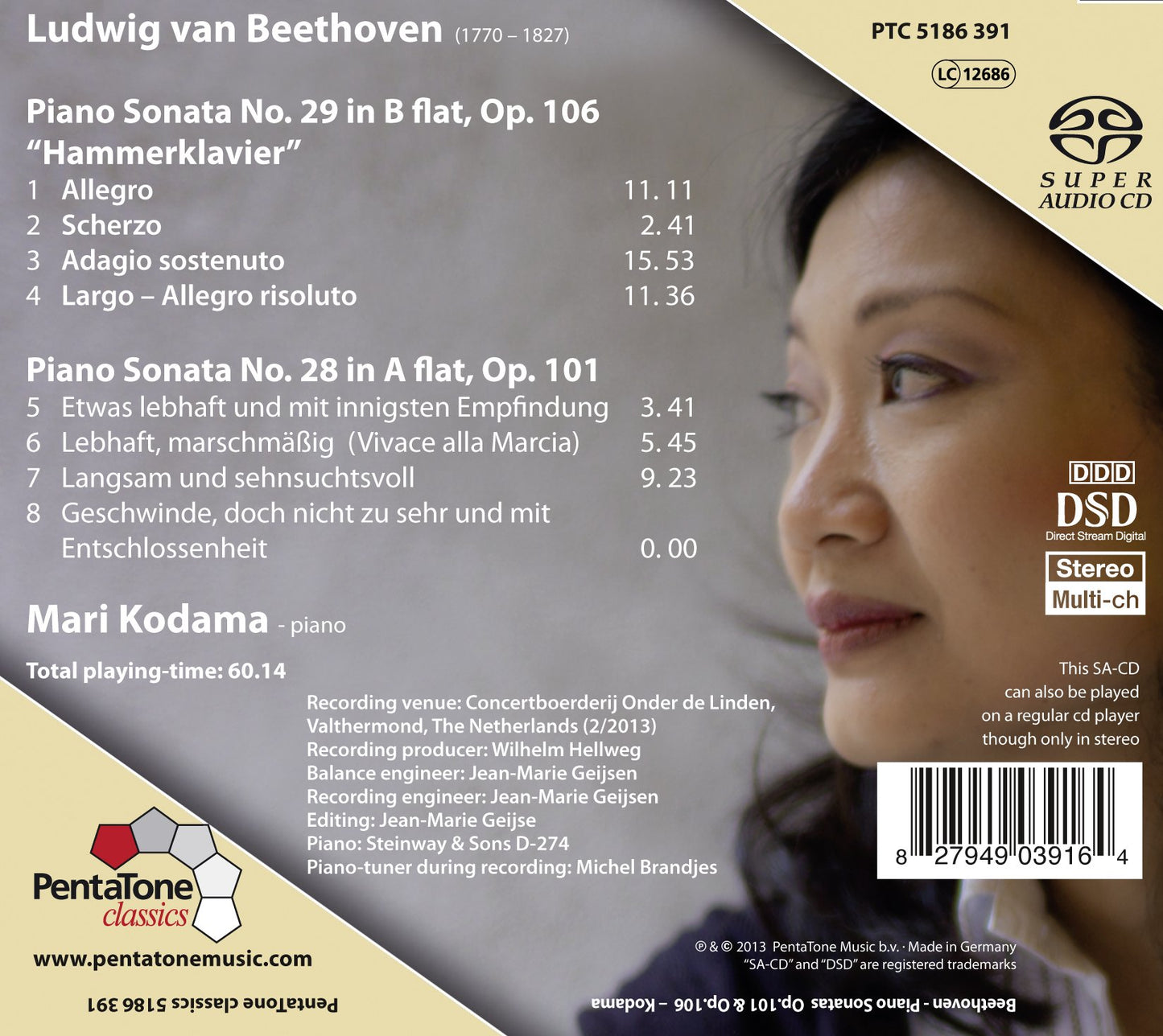 Beethoven: Piano Sonatas Op. 101 & Op. 106, 'Hammerklavier'