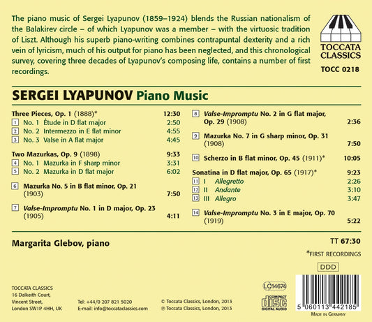 Lyapunov: Piano Music