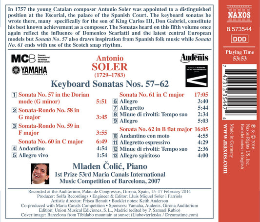 Soler: Keyboard Sonatas, R. 57-62