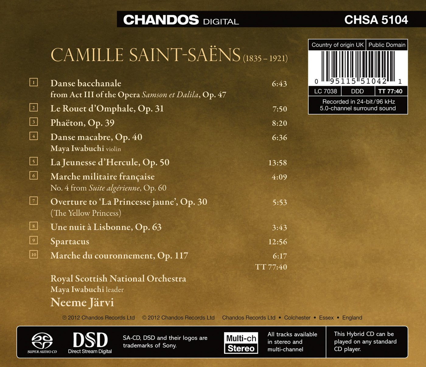 Neeme Järvi conducts Saint-Saëns