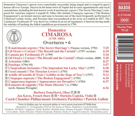 Cimarosa: Overtures, Vol. 6