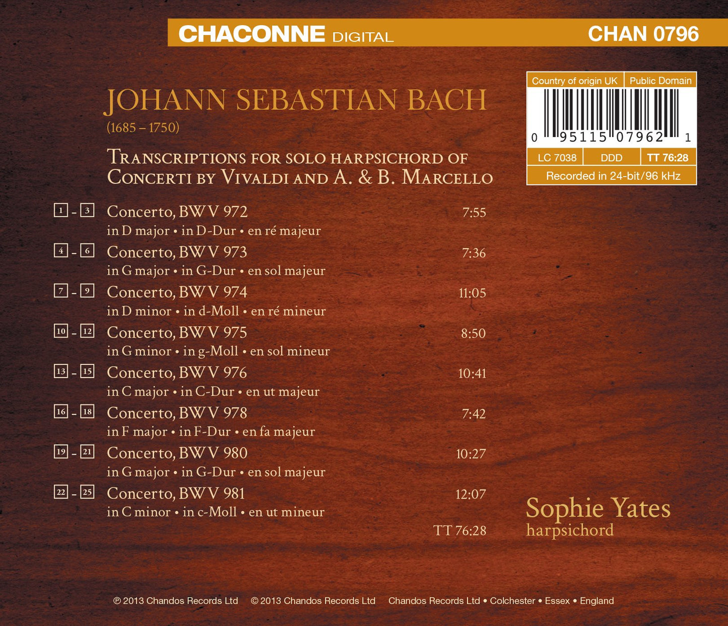 J.S. Bach: The Transcriptions of Concertos by Vivaldi and th