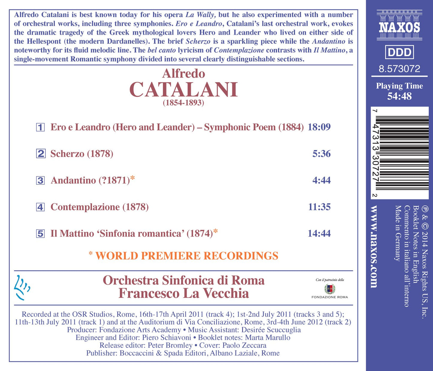 Catalani: Ero e Leandro - Scherzo - Andantino - Contemplazio