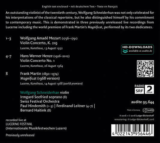 Lucerne Festival Historic Performances, Vol. 10: Wolfgang Sc