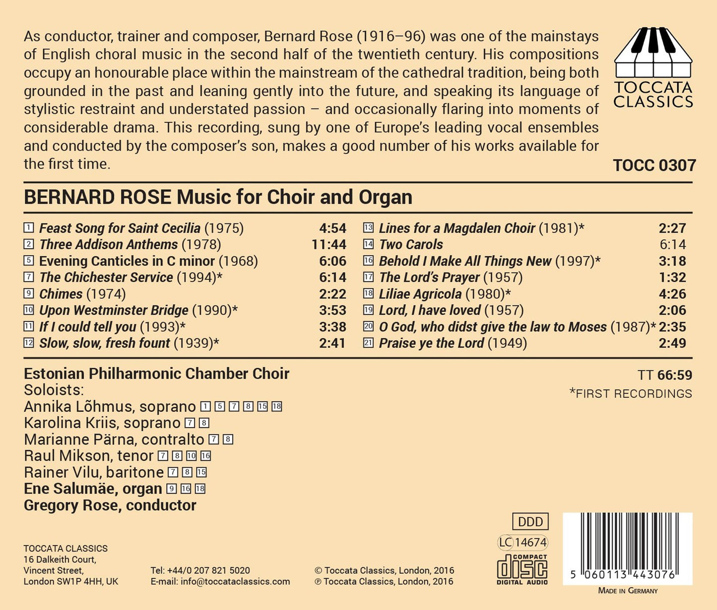 Rose: Music for Choir & Organ