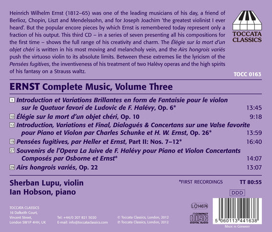 Ernst: Complete Violin Music, Vol. 3