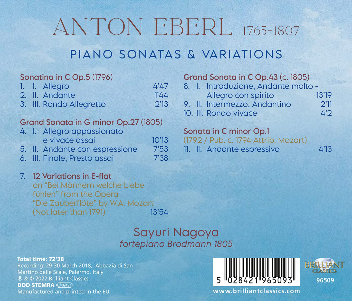 Eberl: Piano Sonatas & Variations