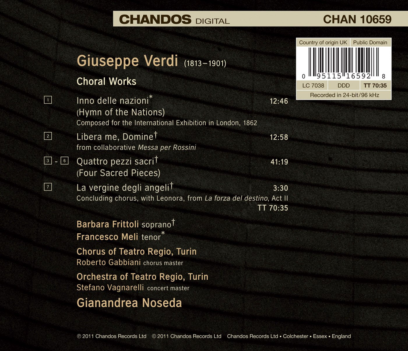 Verdi: Four Sacred Pieces - Hymn of the Nations