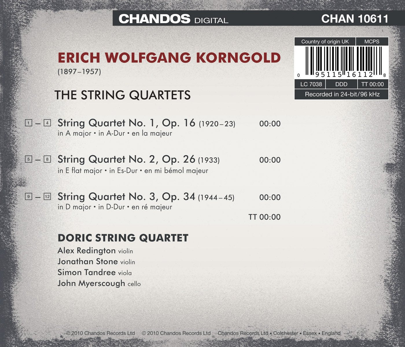 Korngold: The String Quartets