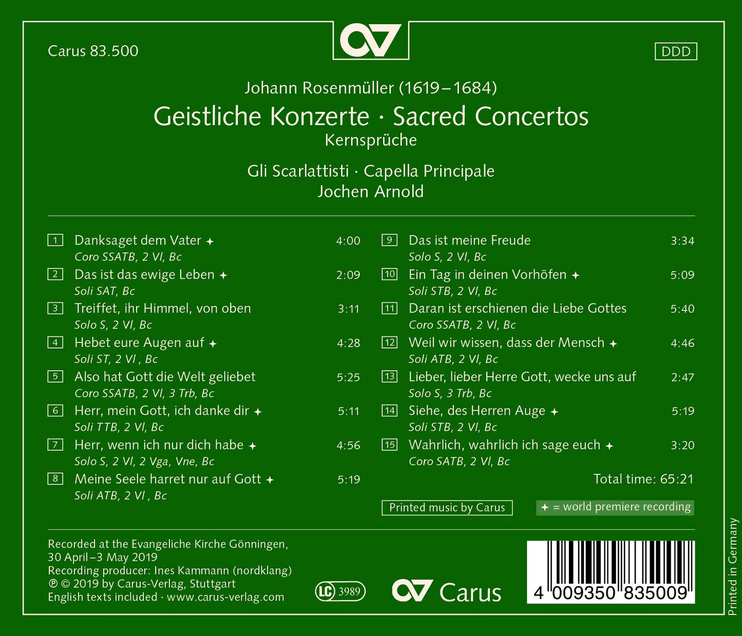 Rosenmüller: Sacred Concertos