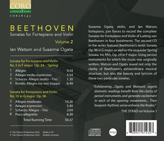 Beethoven: Sonatas for Fortepiano and Violin, Vol. 2