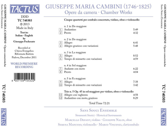 Cambini: Opere da camera (Chamber Works)