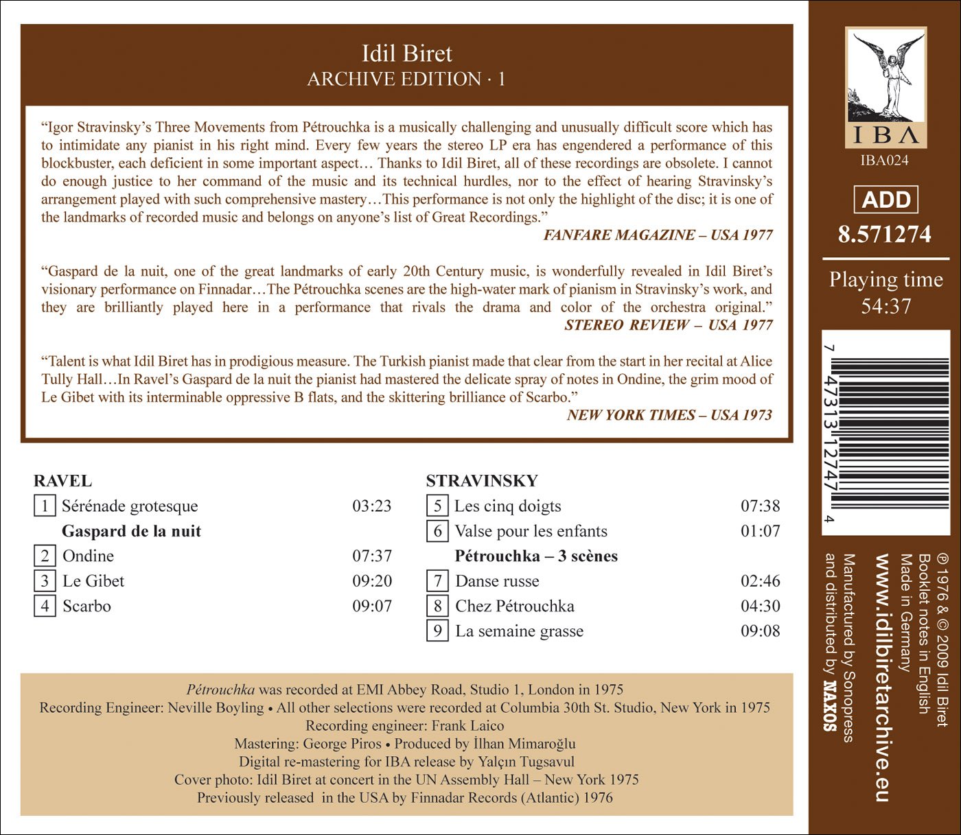 Idil Biret Archive Edition, Vol. 1