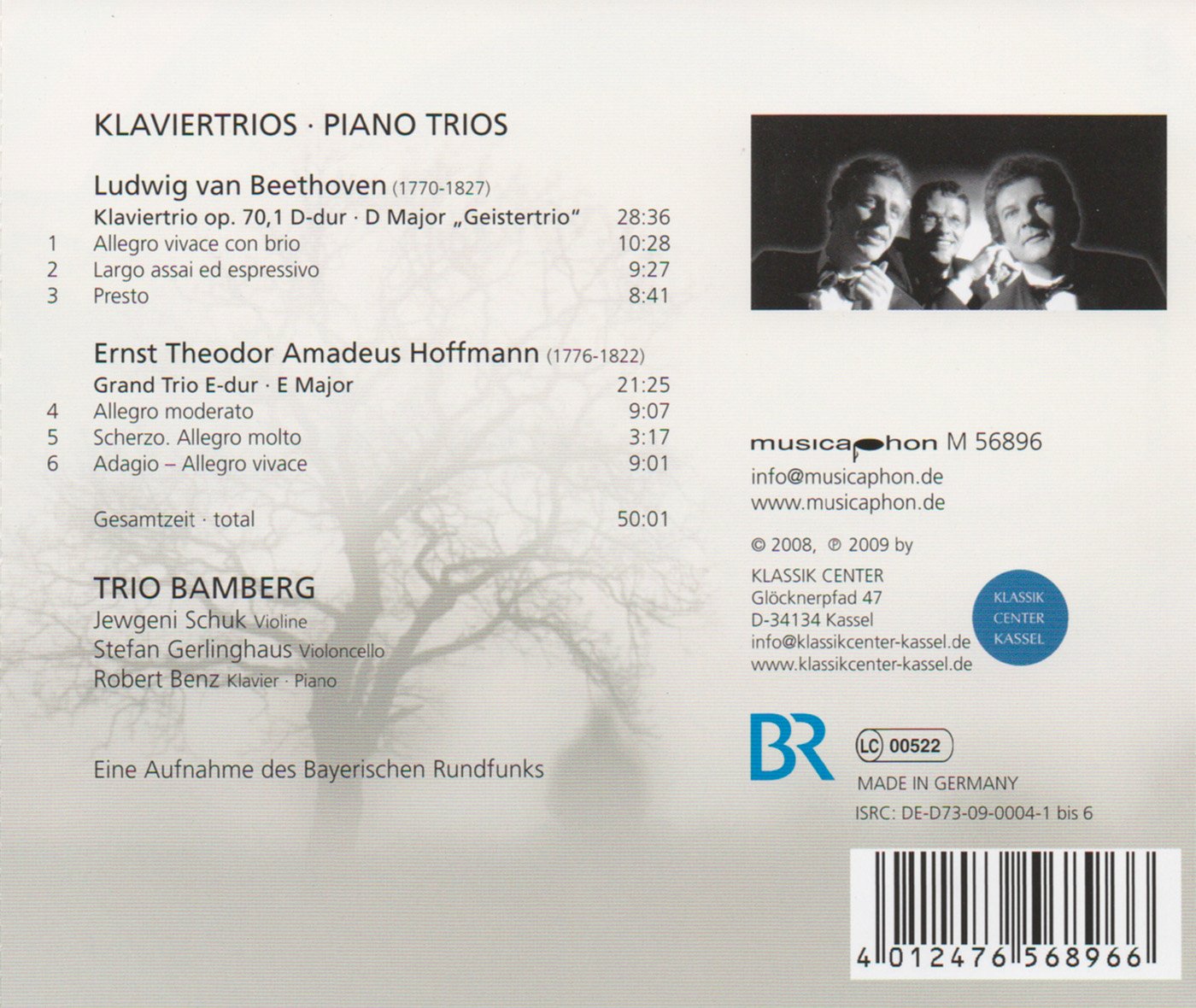 Hoffmann: Grand Trio E-dur - Beethoven: Trio op. 70, 1 Geist