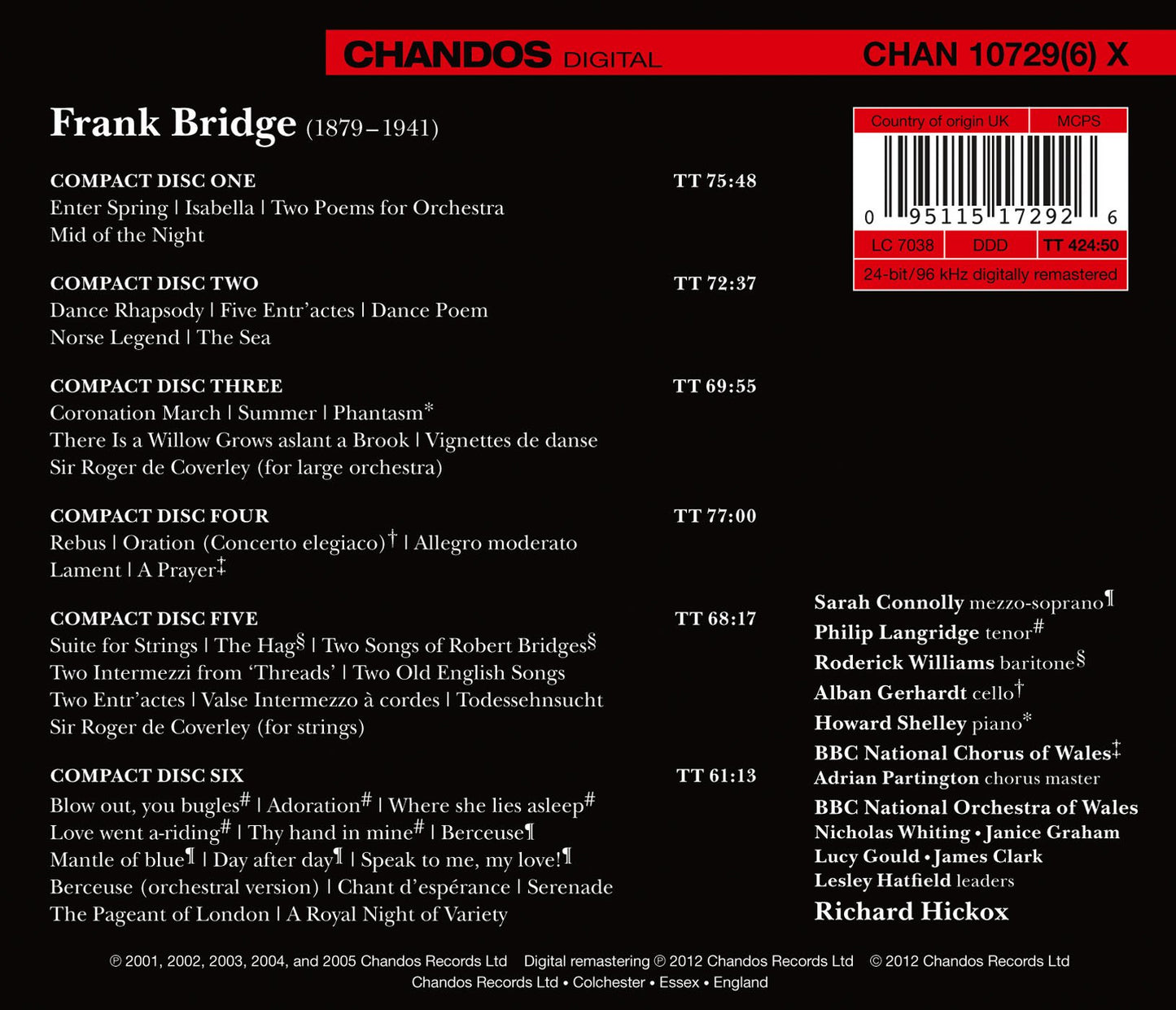 Frank Bridge Orchestral Works