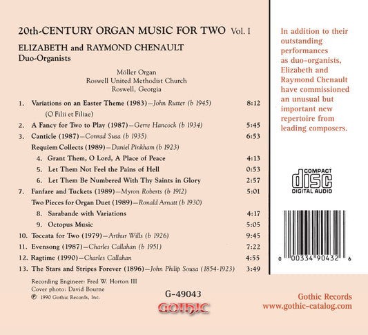 20th Century Organ Music for Two, Vol. 1