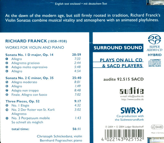 VIOLIN SONATAS NOS 1 & 2, THRE