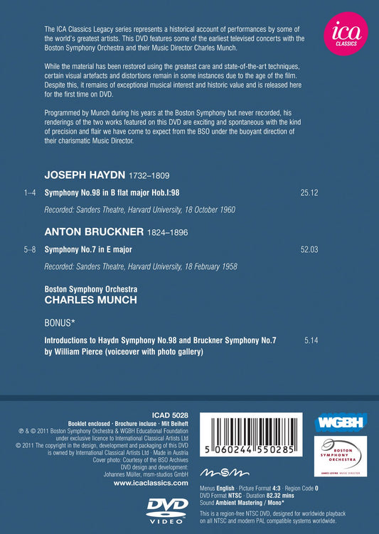 Haydn: Symphony No. 98 - Bruckner: Symphony No. 7