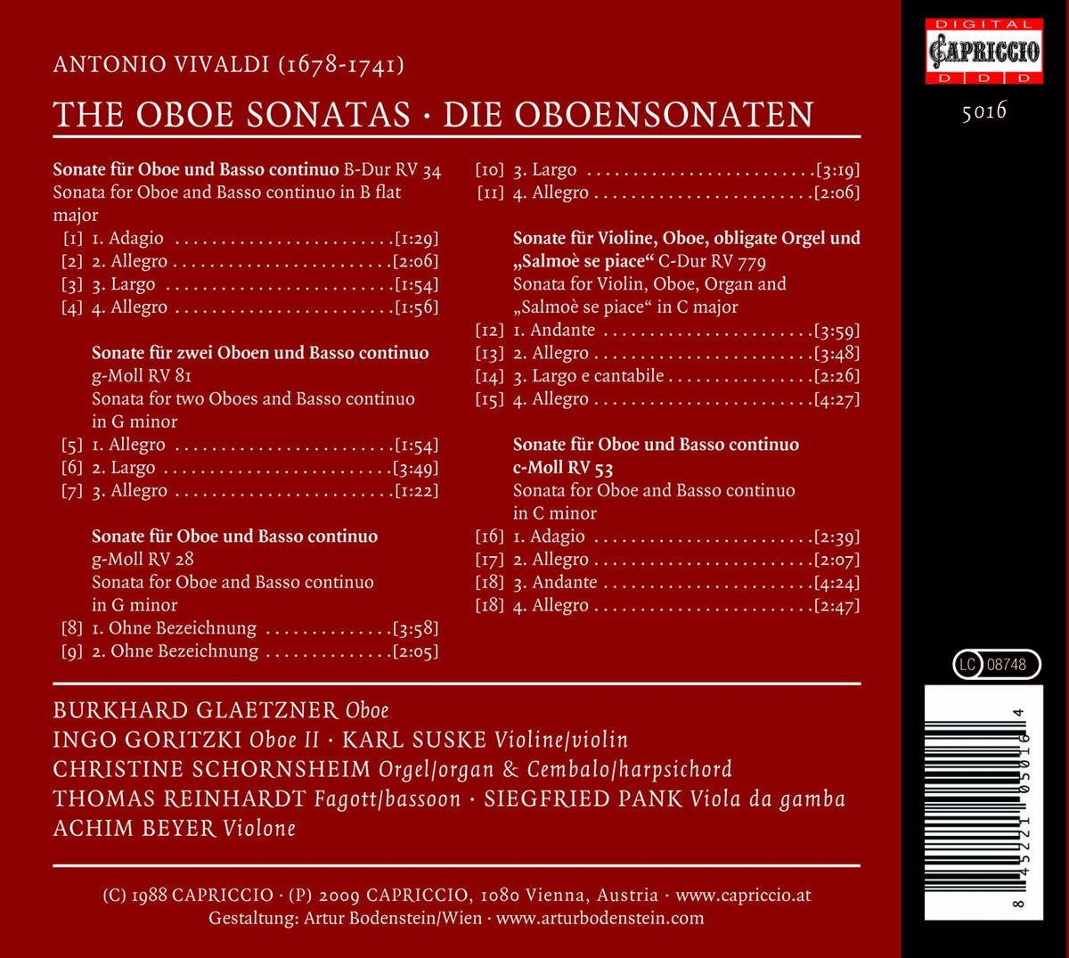 Vivaldi, A.: Oboe Sonatas