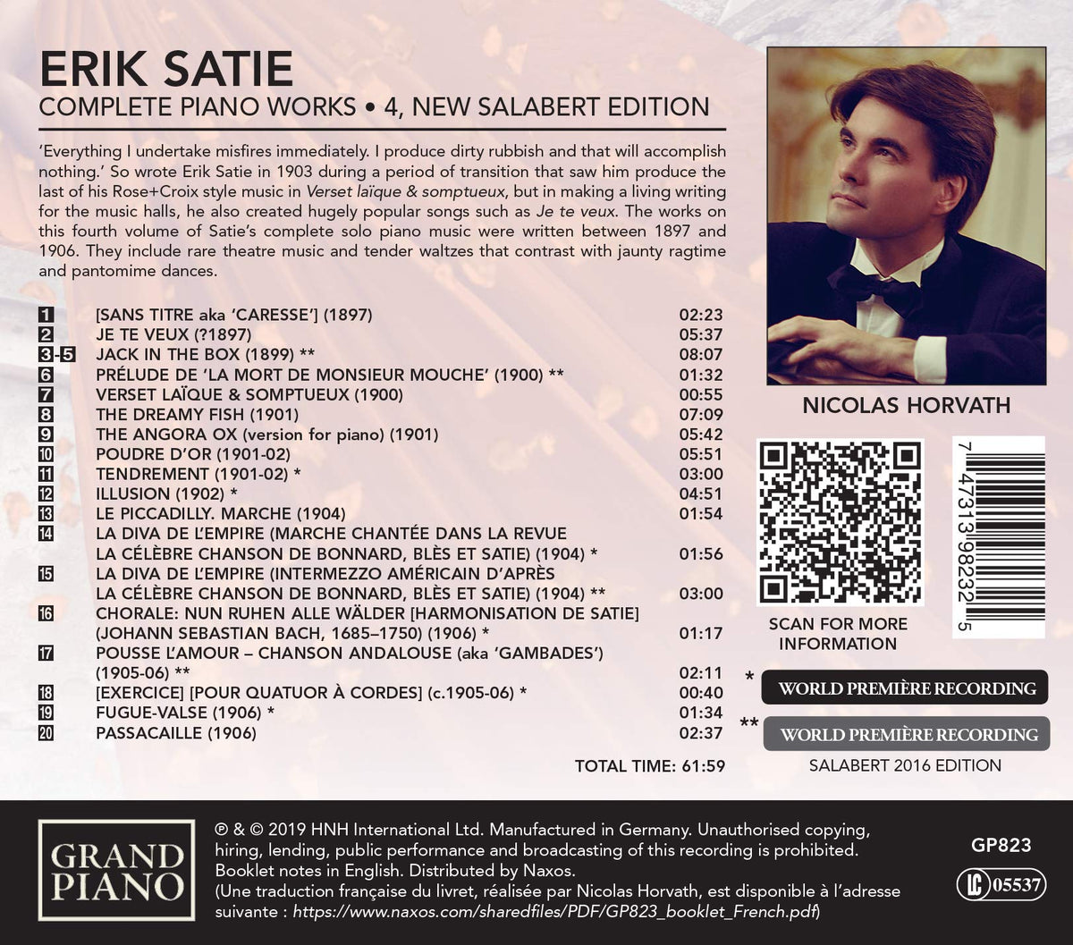 Satie: Complete Piano Works, Vol. 4 (New Salabert Edition)