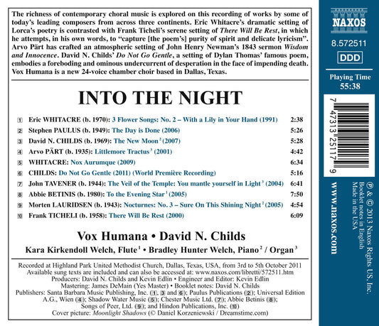 Into the Night: Contemporary Choral Music
