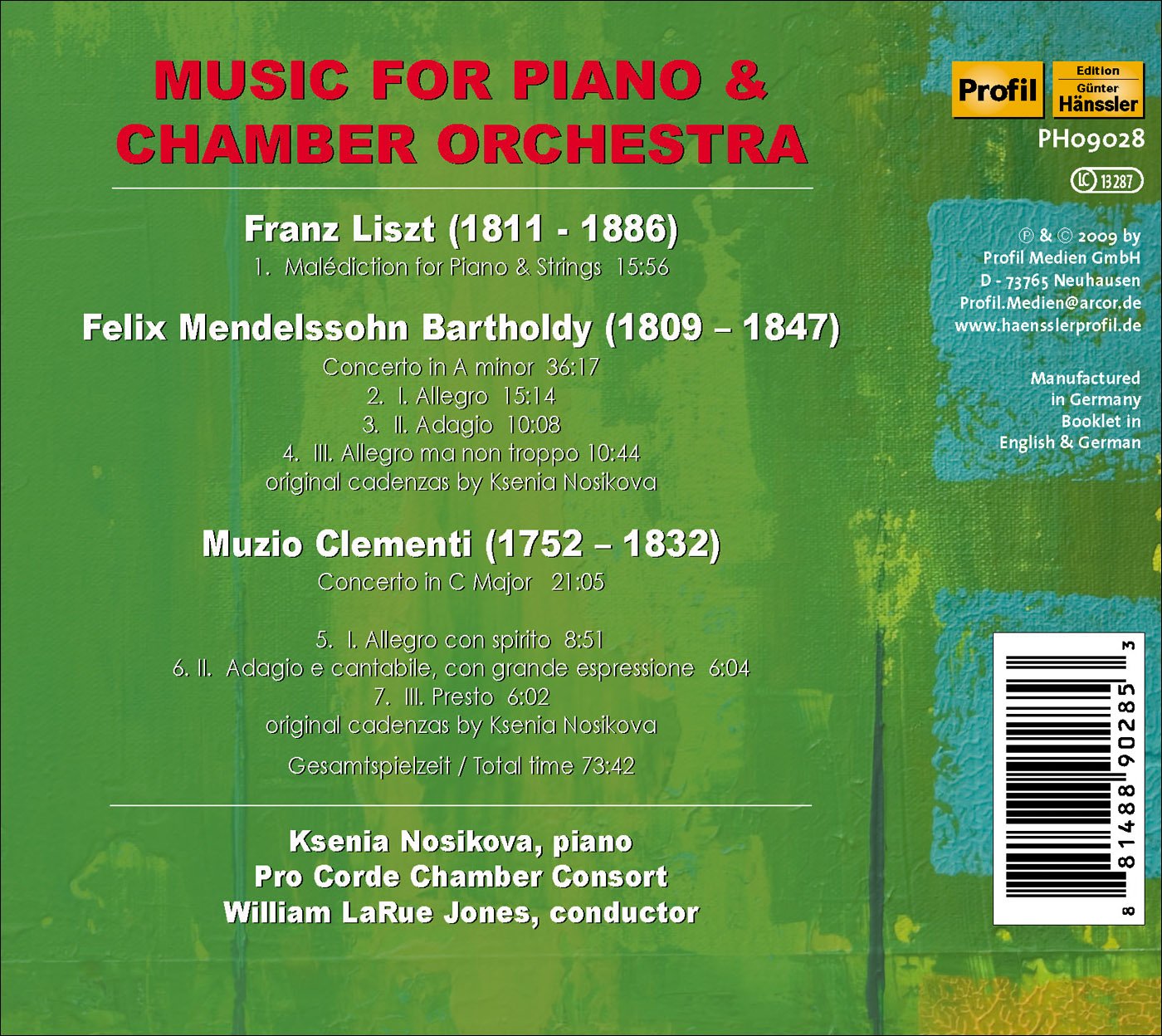 Liszt, F.: Malediction / Mendelssohn, Felix: Piano Concerto