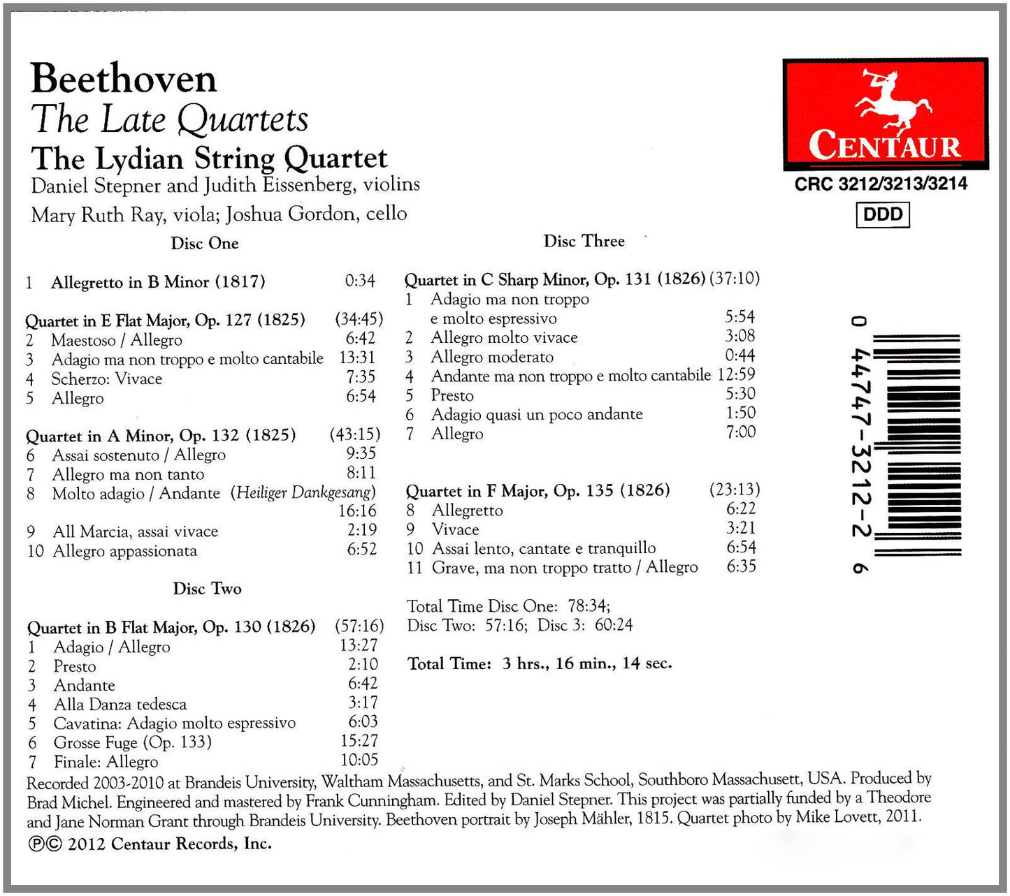 Beethoven: The Late Quartets
