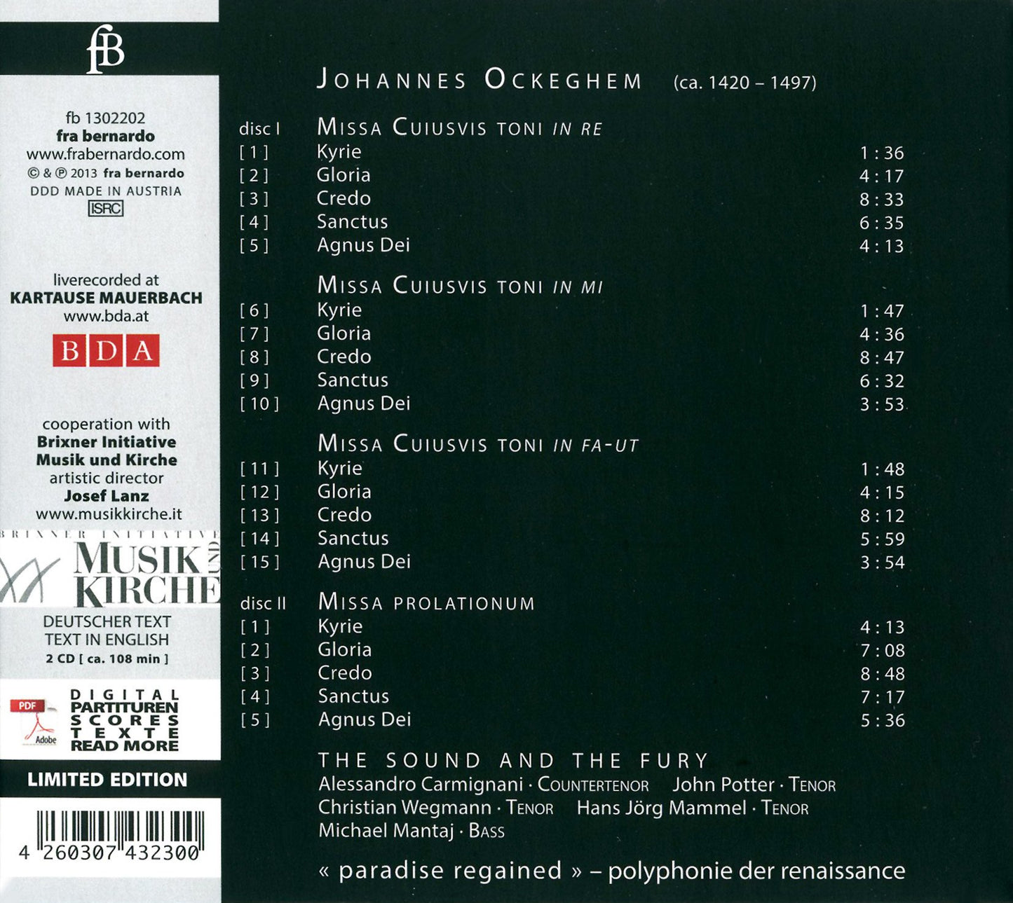 Ockeghem: Missæ cuiusvis toni & prolationum