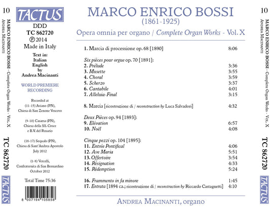 Bossi: Opera omnia per organo, Vol. 10