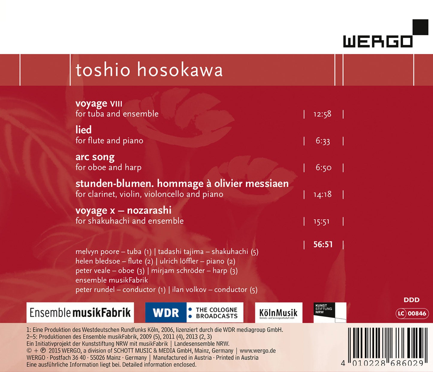 Toshio Hosokawa: Voyage VIII & X - Stunden-Blumen - Arc Song