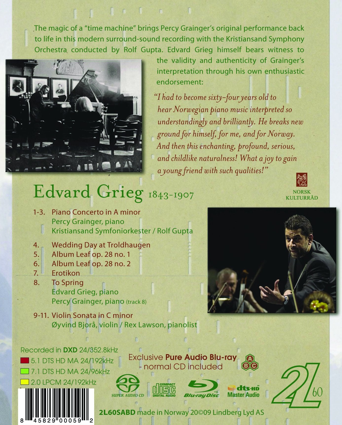 Grieg, E.: Piano Concerto / Lyric Pieces (Excerpts) / Album