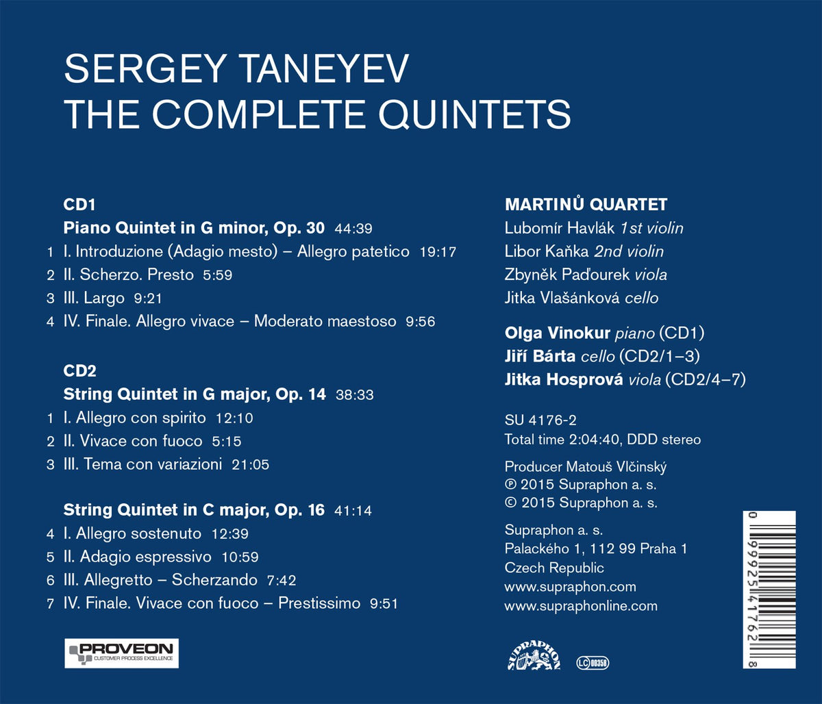 Taneyev: The Complete Quintets