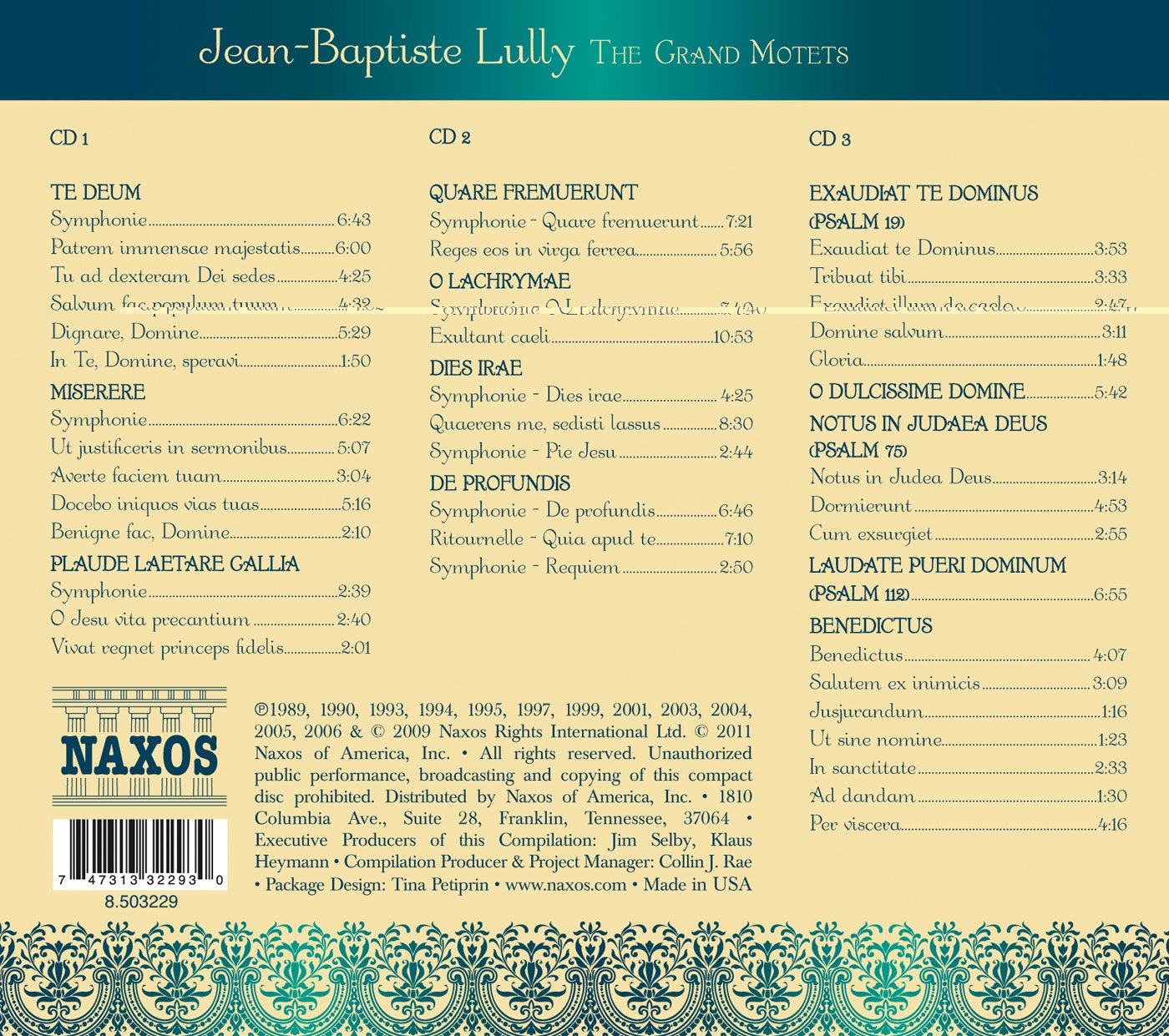 Lully: The Grand Motets (3 CD Box Set)
