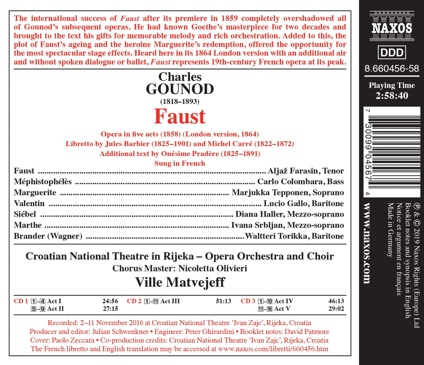 Gounod: Faust (1864 version) (Sung in French)