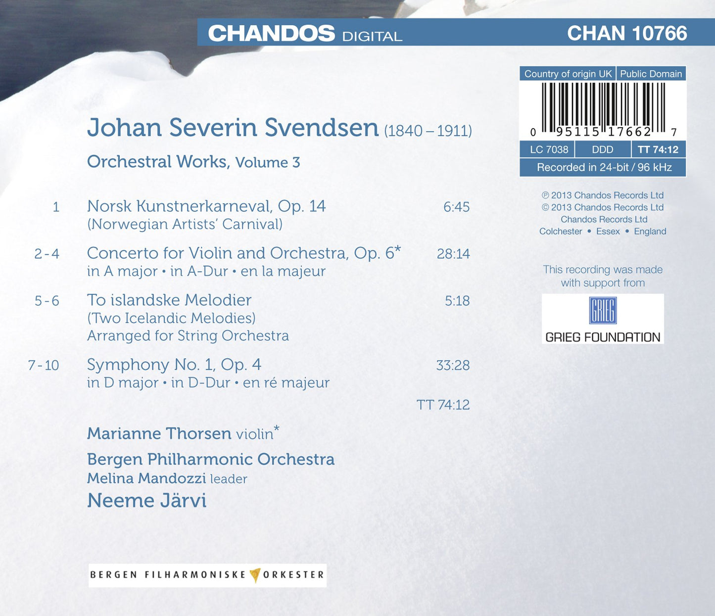 Svendsen: Orchestral Works, Vol. 3
